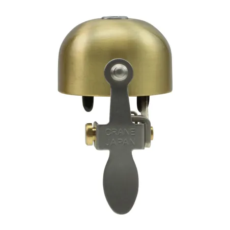 Sonnette vélo à collier dorée mate - Fixation universelle guidon - CRANE