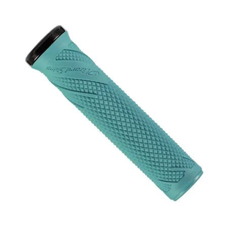 Poignées de guidon vélo lock-on bleu sarcelle - Confort et adhérence renforcée - LIZARD SKINS