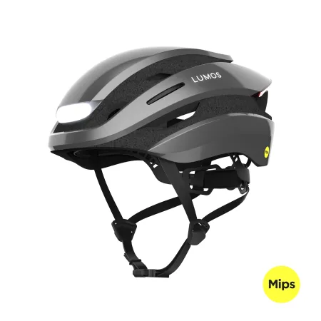 Casque vélo Ultra Mips gris - Protection renforcee et feux integres - LUMOS