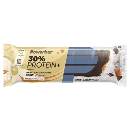 Barre proteinee vélo caramel vanille croustillante - Recuperation musculaire boite de 15 - POWERBAR