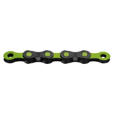 Chaine velo 12 vitesses ciree noir/vert - Revetement DLC durable - KMC