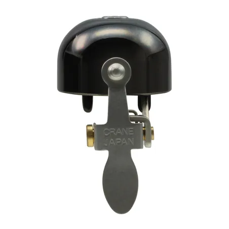 Sonnette vélo à collier noire - Fixation universelle guidon - CRANE