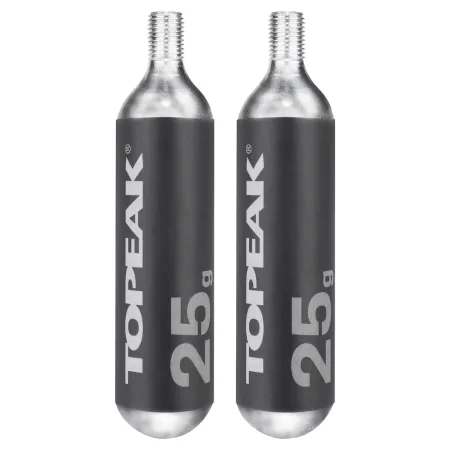 Cartouches CO2 filetées 25g lot de 2 - Gonflage rapide de secours - TOPEAK