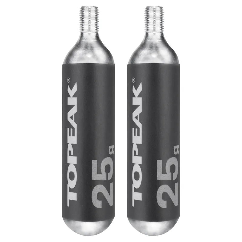 Cartouches CO2 filetées 25g lot de 2 - Gonflage rapide de secours - TOPEAK