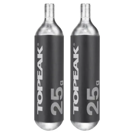 Cartouches CO2 filetées 25g lot de 2 - Gonflage rapide de secours - TOPEAK
