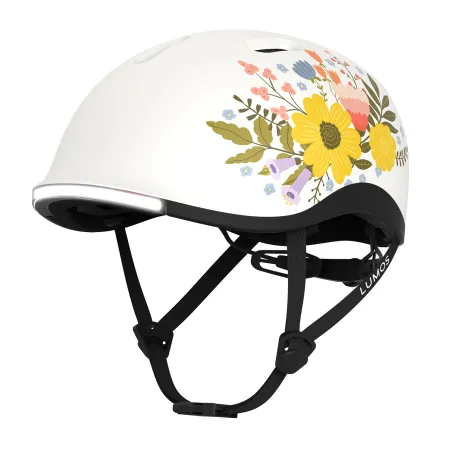 Casque vélo urbain lumineux - Design Flower Power visibilité nocturne - LUMOS