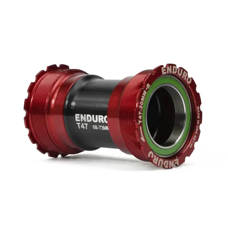 Boîtier de pédalier T47 interne vers 30mm rouge - Roulement inox durable - ENDURO BEARINGS