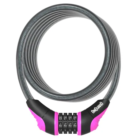 Antivol spirale combinaison vélo rose 180cm - Verrouillage sans cle a code - ONGUARD