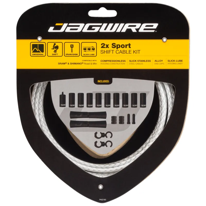 Kit câble et gaine tressée de dérailleur double plateau - Look premium - JAGWIRE