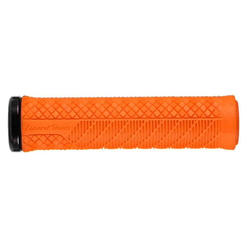 Grip vélo Charger Evo verrouillable orange - Fixation stable sans glissement - LIZARD SKINS