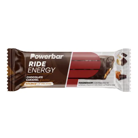 Barre energetique vélo chocolat caramel - Energie pendant l'effort boite de 18 - POWERBAR