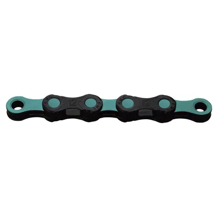 Chaine velo 12 vitesses ciree noir/celeste - Revetement DLC durable - KMC