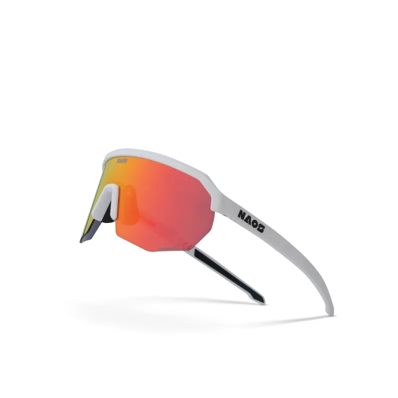Lunettes de vélo Helbo blanc mat - Protection solaire confort cycliste - NAOS