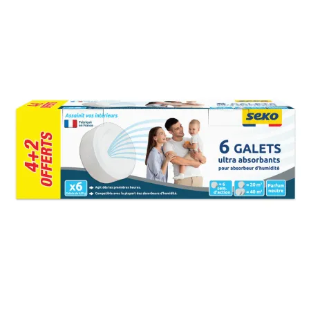 Recharges Absorbeur d'Humidité Galets 450g (4+2) SEKO