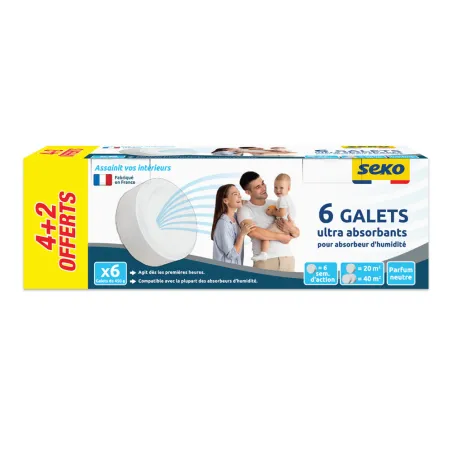 Recharges Absorbeur d'Humidité Galets 450g (4+2) SEKO