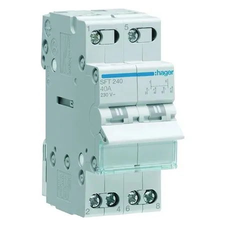 Inverseur de source 40A I-0-II Hager SFT240 | Camping-car & Bateau