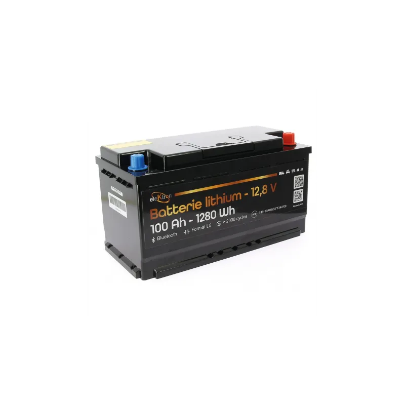 Batterie Lithium LiFePO4 100Ah ELEKTRON Format L5 Bluetooth | Camping-car & Van