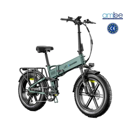 Fat Bike électrique pliant tout suspendu Eletronbike vert| 48V 13Ah & Double Amortisseur