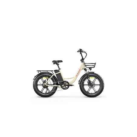 Vélo fatbike beige électrique urbain Eletronbike 20" Fat Tire | 48V 13Ah