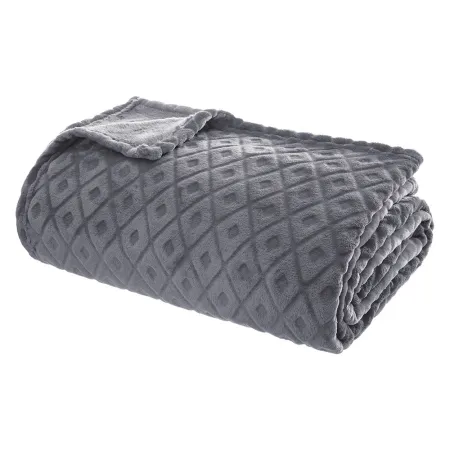 Plaid / Couverture 230x180cm Modèle 'WINTER Rhombus' Couleur Gris. - 68271