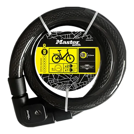 Câble Antivol MASTER LOCK à Clé Ø2.5x100cm - Sécurité Fiable