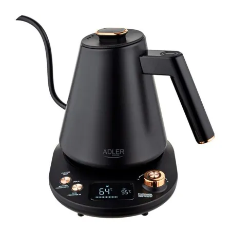 bouilloire électrique ad1349, métallique, noire, 1 l, 1100 w