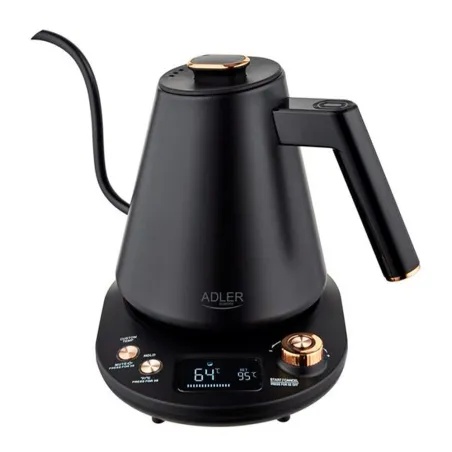 bouilloire électrique ad1349, métallique, noire, 1 l, 1100 w