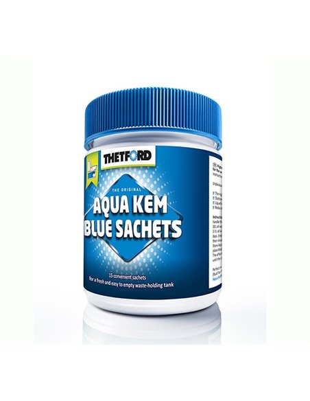 Additif WC chimique Aqua Kem Blue, boite de 15 sachets - Equipe Ton camping-car
