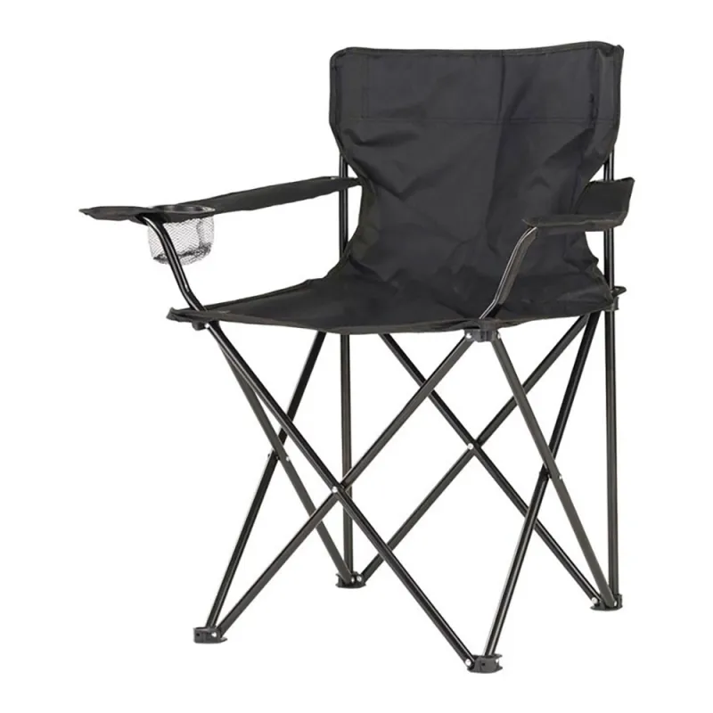 Chaise De Camping Pliante 80x83.5x51cm Couleur Noire - 73793
