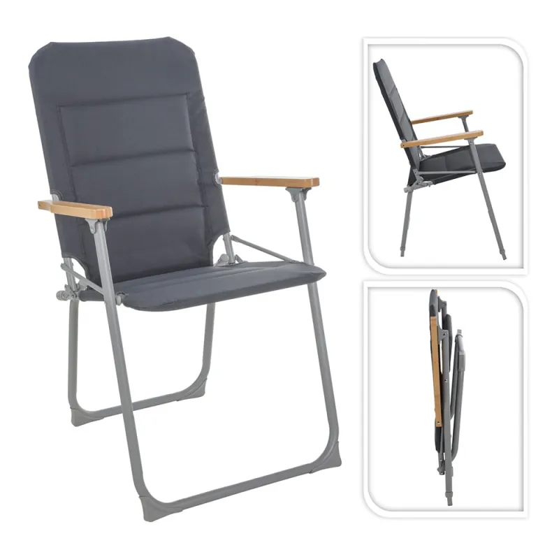 Chaise de Camping Pliante Grise REDCLIFFS – Confort Nomade
