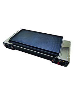 Plancha / Grill pour réchaud à gaz portable 2 feux - INCASA - Equipe Ton camping-car - 3700628255352