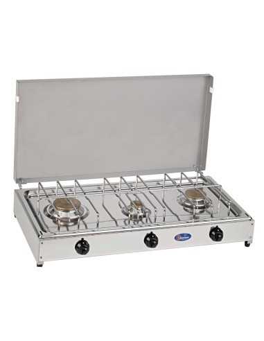 réchaud à gaz en inox 3 feux - parker - 8052780601276 - Parker - 16501