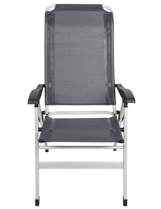 Fauteuil aluminium Confort Maxi Gris navy - MIDLAND - Equipe Ton camping-car - 3700628245971