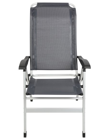 Fauteuil aluminium Confort Maxi Gris navy - MIDLAND - Equipe Ton camping-car