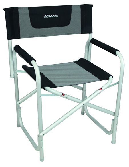Fauteuil Director Noir / Chiné - MIDLAND - Equipe Ton camping-car