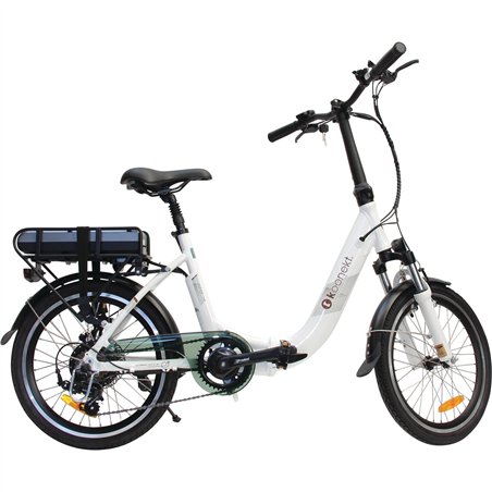 vélo à assistance électrique pliant 20 pouces blanc confort - koonekt - Koonekt - 3700628251071