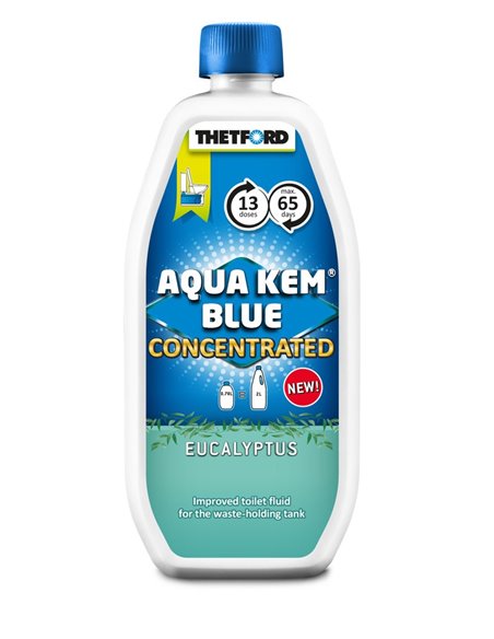 Aqua Kem Blue Eucaliptus Concentré 780ml  Additif sanitaire WC cassette - AQUA KEM - Equipe Ton camping-car