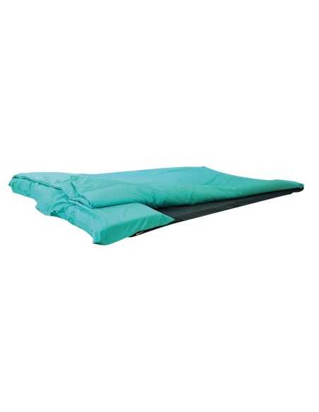 couchage grand confort turquoise navy - 110 x 190 x 4 cm (couette 190 x 190 cm) - duvalay - 5060197419479 - Duvalay - 551709