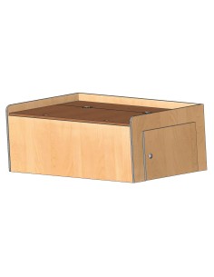 banquette coffre 120cm avec dossier en bois brut - conversion van -  - Conversion Van - 995770B