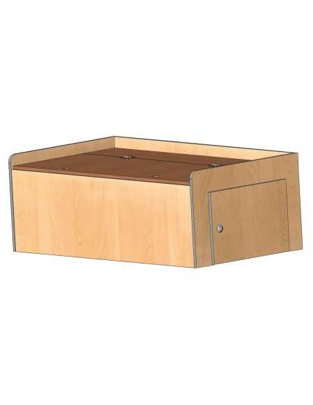 banquette coffre 120cm avec dossier en bois stratifié uni 2 faces - conversion van -  - Conversion Van - 995770U