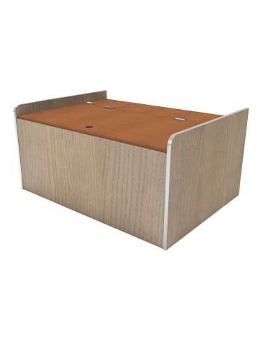 banquette coffre 90cm sans dossier en bois stratifié cérusé 2 faces - conversion van -  - Conversion Van - 996686C