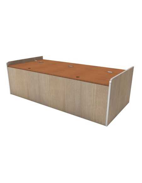 banquette coffre 140cm sans dossier en bois stratifié cérusé 2 faces - conversion van -  - Conversion Van - 996695C