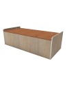 banquette coffre 140cm sans dossier en bois stratifié cérusé 2 faces - conversion van -  - Conversion Van - 996695C