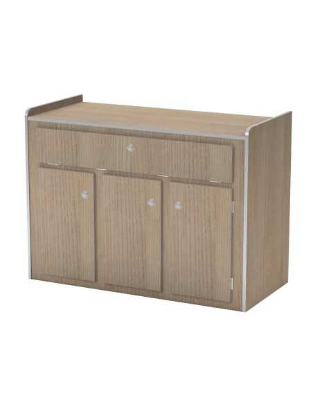 meuble cuisine 110cm 4 portes en bois bois stratifié cérusé 2 faces - conversion van -  - Conversion Van - 996722C