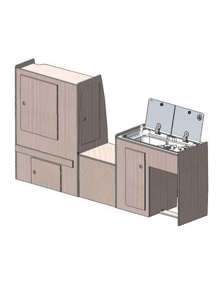 kit sydney partie gauche en bois stratifié uni - conversion van -  - Conversion Van - 996750RT2U