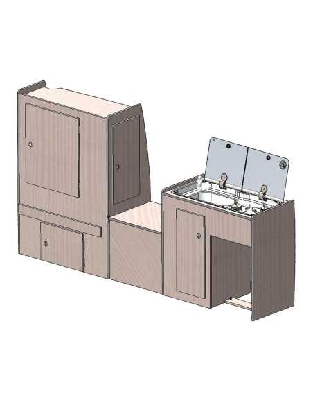 kit sydney partie gauche en bois stratifié cérusé - conversion van -  - Conversion Van - 996750T6C