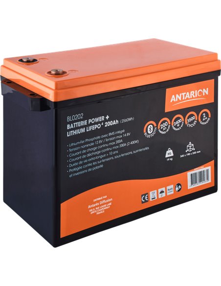 Batterie Lithium 200Ah POWER + ANTARION Bluetooth - Antarion - Equipe Ton camping-car