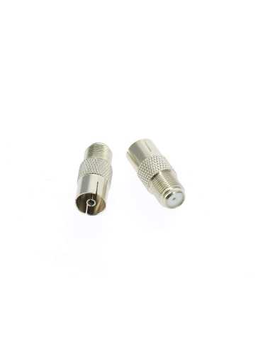 adapteur fiche fem f coaxial vers prise tv male - 7611682280029 - Générique - PD002404