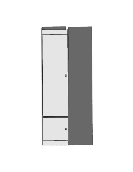 penderie haute 3 portes + rangement superieur en bois stratifié uni 2 faces - conversion van -  - Conversion Van - 996738U