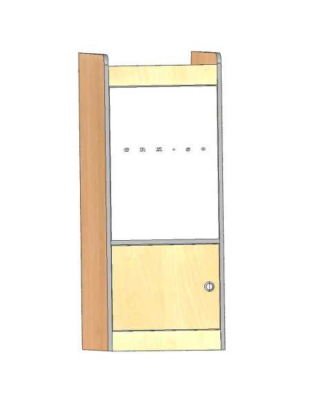 colonne frigo 1 porte rangemt sup réfrigérateur à compression crx50/crp40 bois stratifié uni 2 faces - conversion van -  - Conve